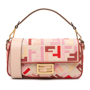 Pre-Loved Fendi Zucca Embroidered Canvas Baguette Satchel